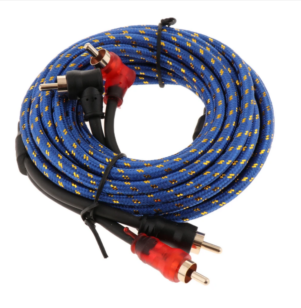 Межблочный кабель RCA 2x2 (5.0м) в оплетке угловой Master SoundStar