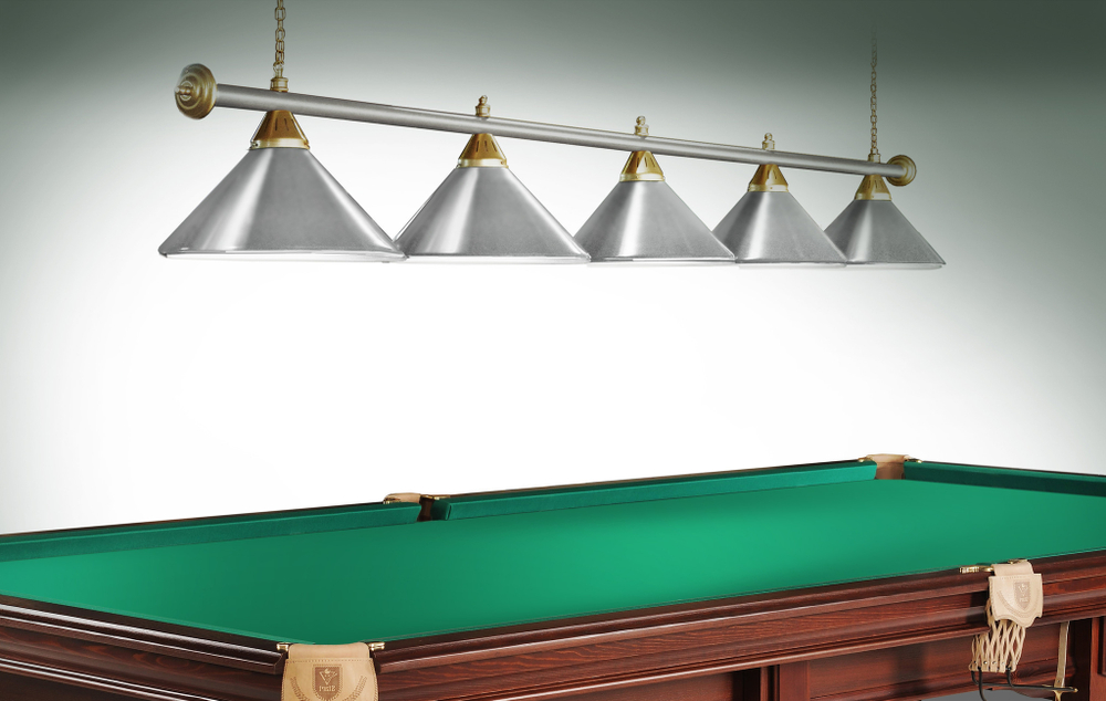 Лампа STARTBILLIARDS 5 пл. (плафоны золотые,штанга золотая,фурнитура золото)