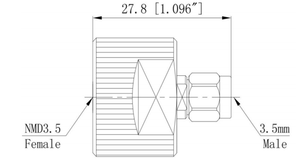LT-NMD3.5F-3.5M, Коаксиальный переходник NMD 3.5мм (розетка) / 3.5 мм (вилка)