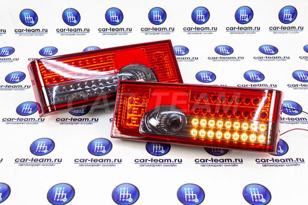 Задние фонари ВАЗ 2108, 2109, 2113, 2114 светодиодные с плавающими поворотниками, красно-серые
