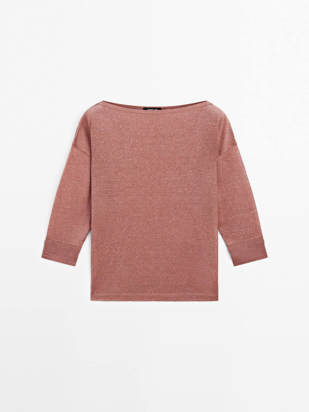 Massimo Dutti Футболка из смеси шерсти и льна, красноватый