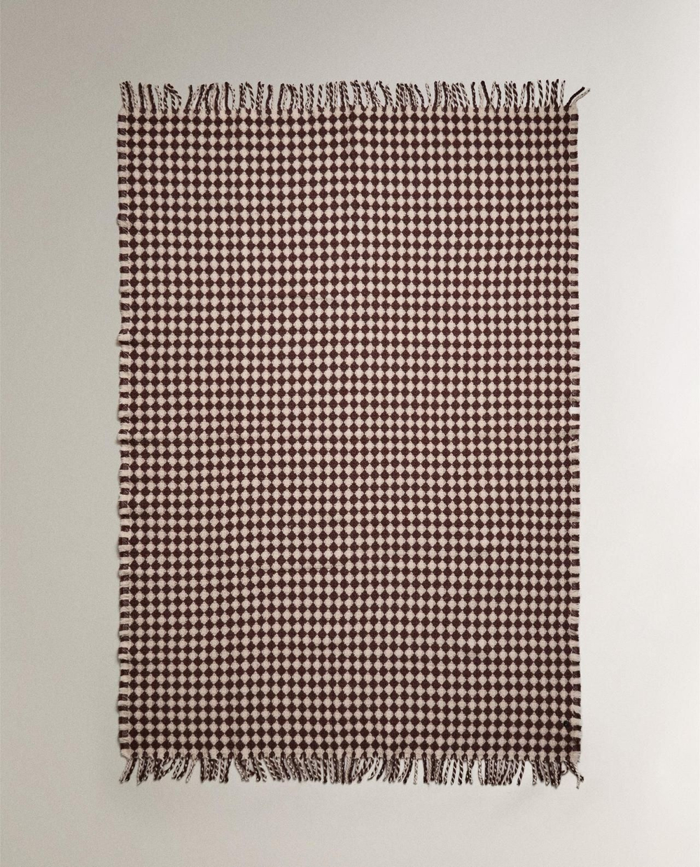 Zara Home - Ромбовидное Шерстяной плед, белый, 140x190 см