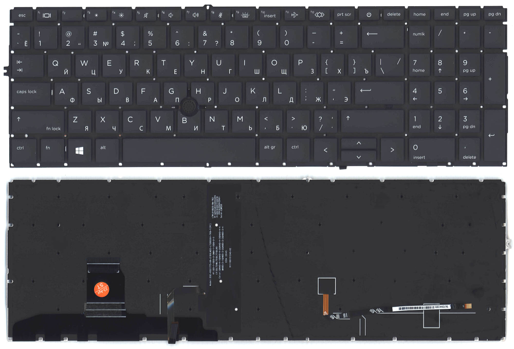 Клавиатура для ноутбука  HP Elitebook 850 855 G7 G8 черная с подсветкой и указателем