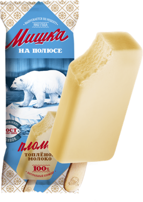 Эскимо МИШКА топленое молоко (пломбир) 70 гр.