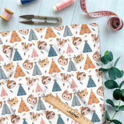 Ткань премиум Оксфорд 600D мультяшные вигвамы