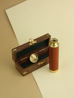 Nautical Подзорная труба в деревянном футляре