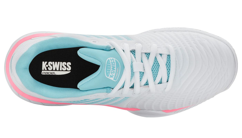 Женские кросовки для Padel K-Swiss Express Light 3 Padel - white/soft neon blue/neon buble gum