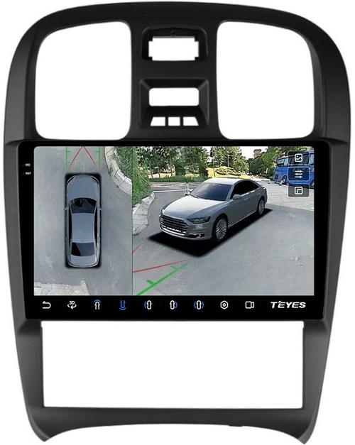 Магнитола для Hyundai Sonata 4 EF 2001-2013 - Teyes CC3-2K-360 на Android 10, Быстрая, 2K QLED, CarPlay, 4G SIM-слот, 4 камеры в комплекте