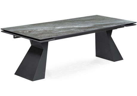 Керамический стол Woodville Денхольм 240(300)х100х75 mosco nero matt, черный