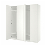 Распашной шкаф PAX FORSAND IKEA четырехдверный с 2 полками (белый)  240*50*240