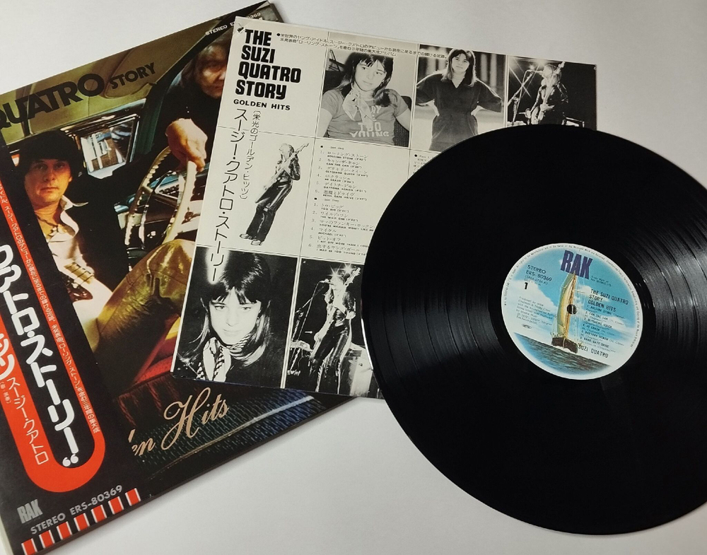 Винтажная виниловая пластинка LP The Suzi Quatro Story Golden Hits (Japan 1975) (Obi) Devil Gate Drive