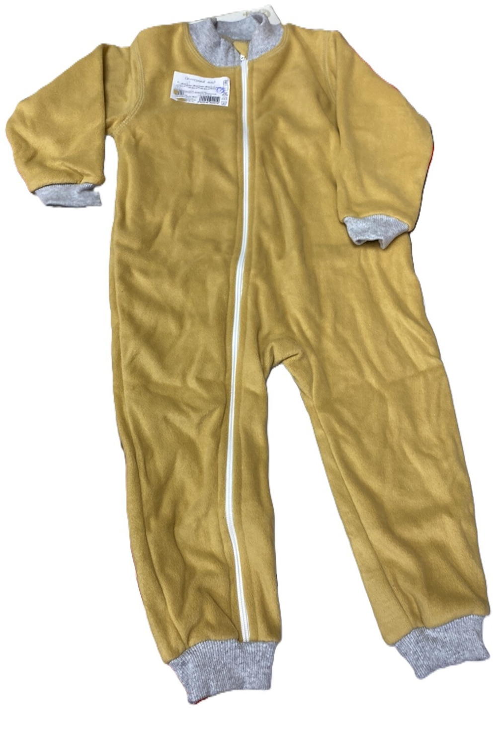 Комбинезон из флиса горчичного цвета на молнии на рост 92 см