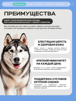 Корм сухой для собак породы Аляскинский маламут, с кроликом, 3 кг, QUATTRO