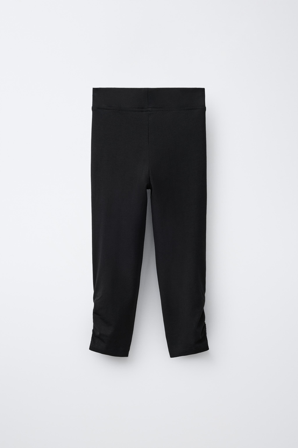 ZARA ЛЕГИНСЫ КАПРИ СО СБОРКОЙ, ЧЕРНЫЙ