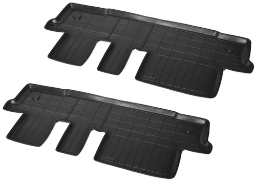 Коврики в салон автомобиля Rival (2 и 3 ряд) для Volkswagen Caravelle T6 (короткая и длинная база, правая сдвижная дверь) 2015-2019 2020-н.в., полиуретан, без крепежа, 2 части, 15813001