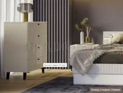 Комод 4 ящ. "Оливия" (белый/белый глянец холодный), МФ Миф, г. Пенза