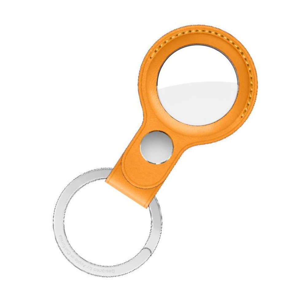 Кожаный брелок с заводным кольцом Apple Leather Key Ring для AirTag, Золотой апельсин