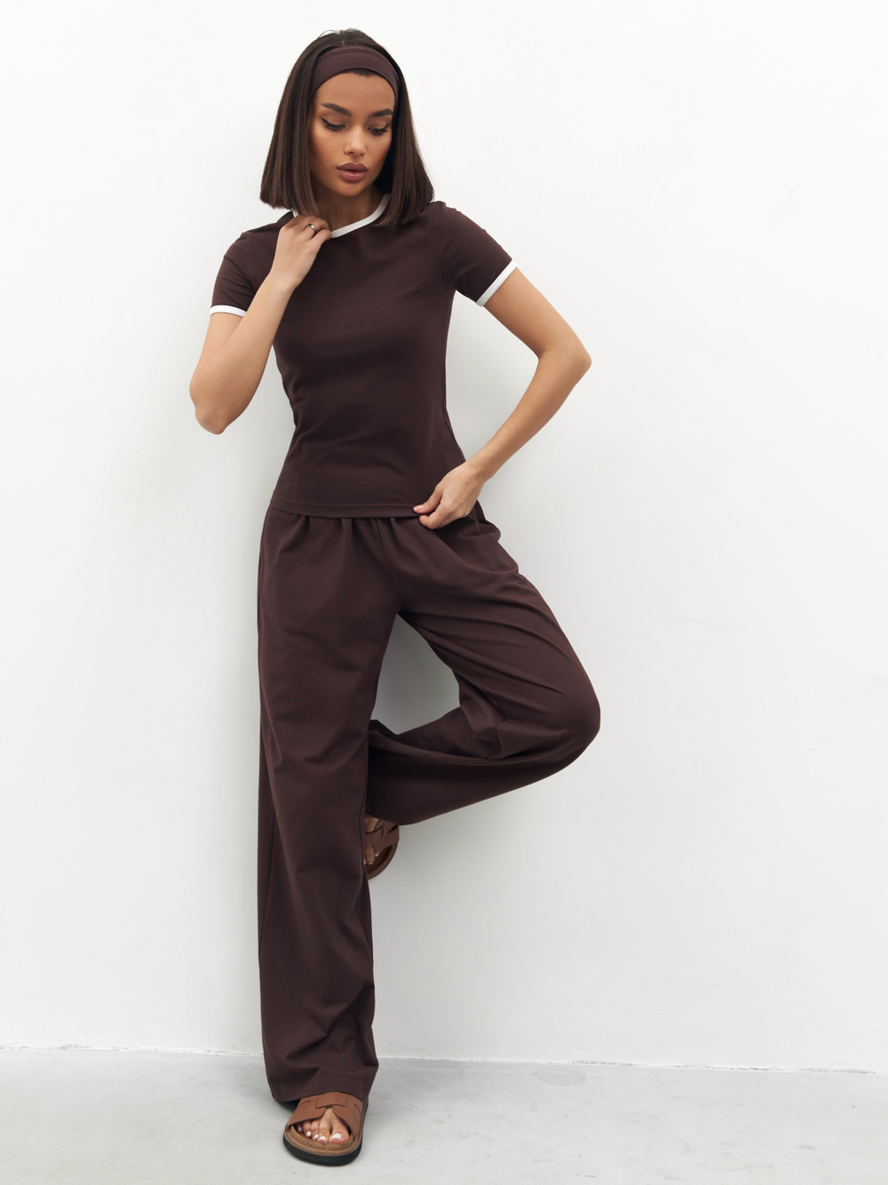 Брюки широкие домашние