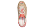 COACH Money Clip leather Strawberry Print low-cut fashion sneakers women's Light Brown