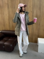 Куртка весенняя удлиненная с капюшоном