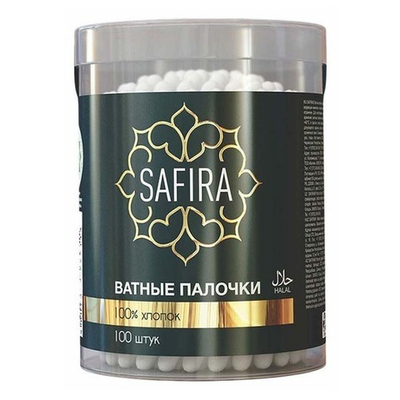 Ватные палочки SAFIRA (цилиндр) 100шт