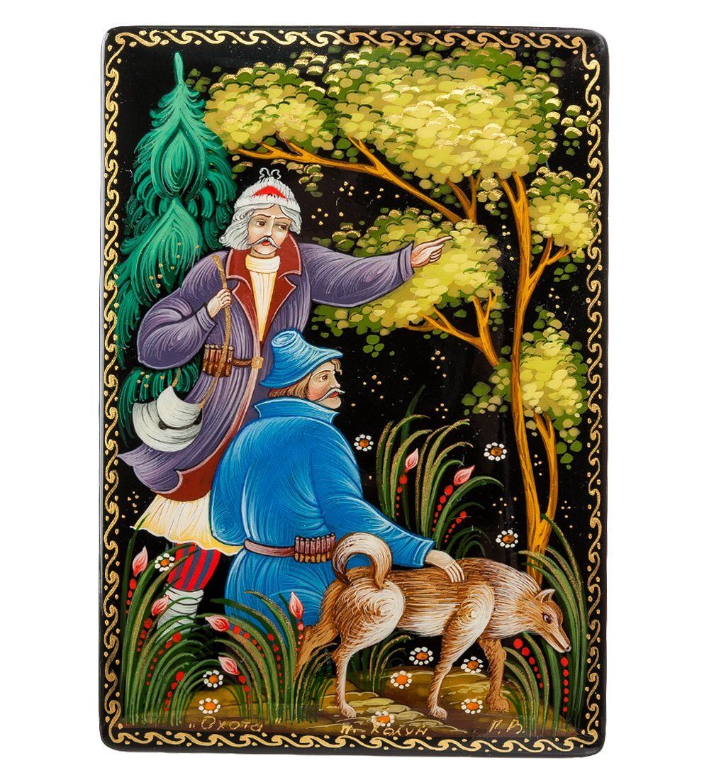 Народные промыслы ШК-75/12 Шкатулка «Охота» исп. С.В.