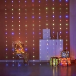 Гирлянда для дома ЗАНАВЕС «Жемчужина» ш3* в2 м 200 ламп LED, прозр. пров, 8 реж,IP-40, Мультицвет (возможность соединения)