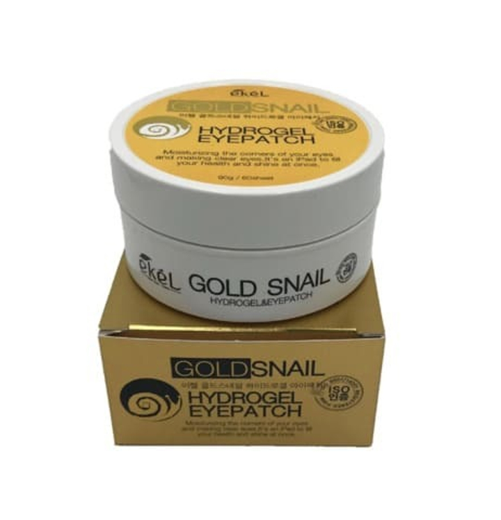 Патчи для век Ekel Gold Snail Hydrogel гидрогелевые с экстрактом золота и муцином улитки Eyepatch 90 г / 60 шт