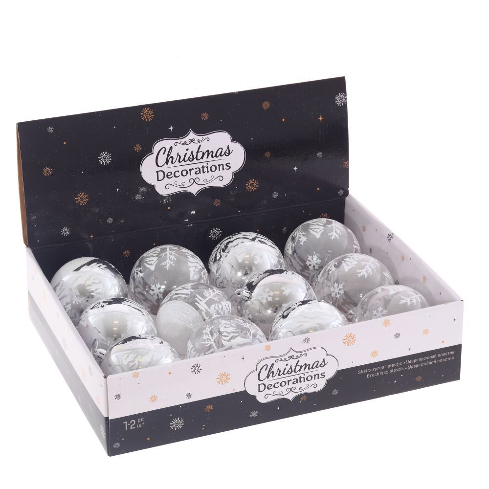 GAEM Набор из 12шт Украшение новогоднее "Шар", D 8 см, L35 W27 H9 см