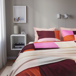 IKEA BRUNKRISSLA  (ИКЕА БРУНКРИССЛА)  -  Пододеяльник и 2 наволочки, розовый, 200x200/50x60 см