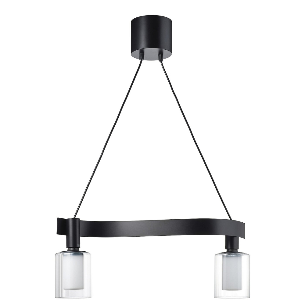 IKEA ACKJA  (ИКЕА АСКЙА)  -  / MOLNART Подвесной светильник с лампой, волна, черный/полосатый цилиндр