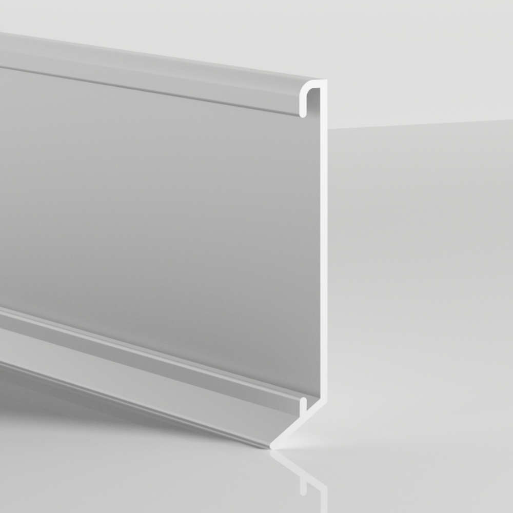 Алюминиевый плинтус для ковролина 60мм ПО-194 серебро матовое 2700 мм