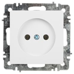 Розетка Intro Accent 6-201-01 2Р 16А-250В IP20 СУ AL/CU белый