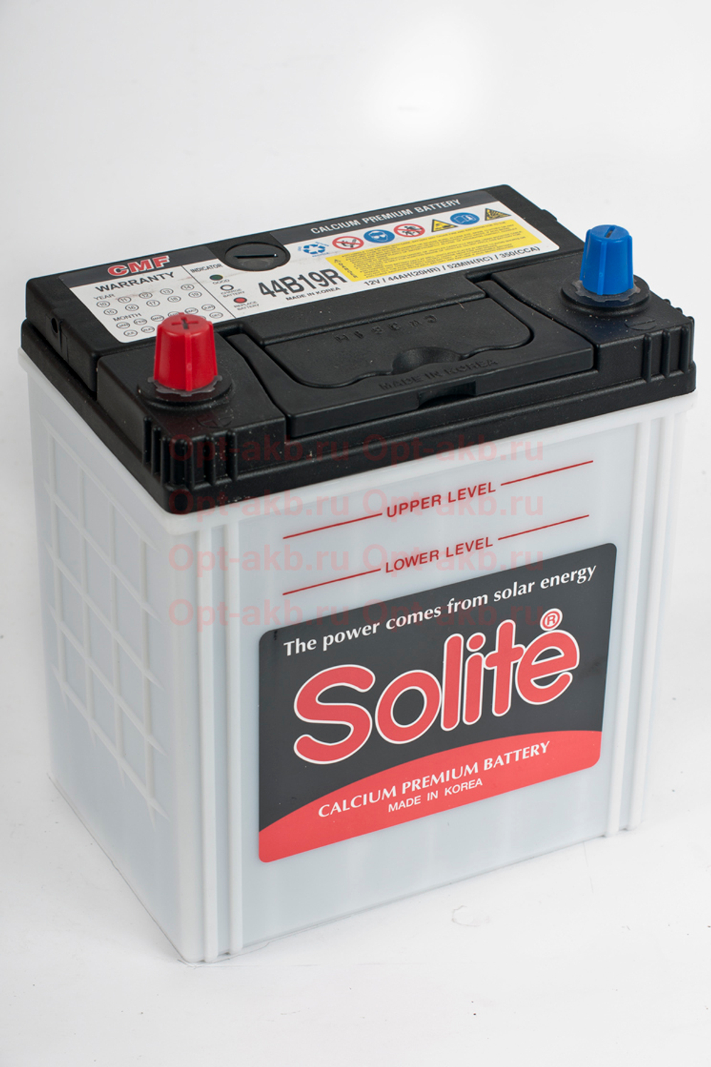 Аккумулятор 6СТ-44 А.ч., п.п., L+, Solite (тонкая клемма)