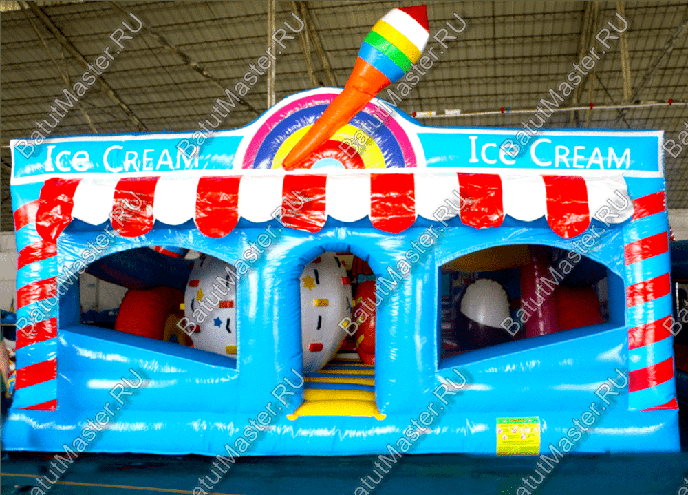 Коммерческий надувной батут "Мороженое" 6*6*3.5 м