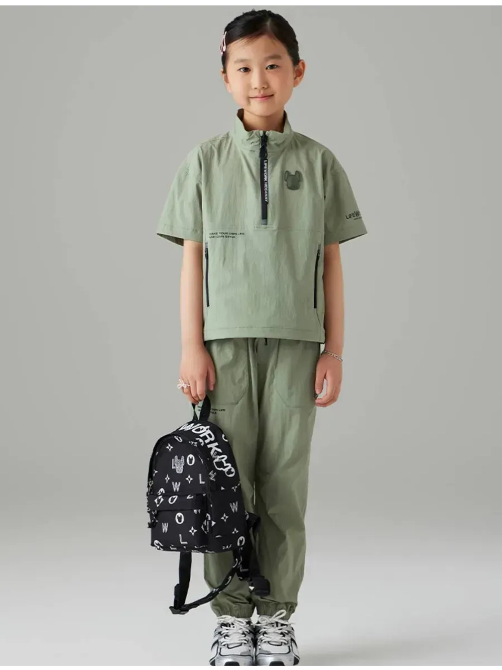 Анорак с короткими рукавами из нейлона