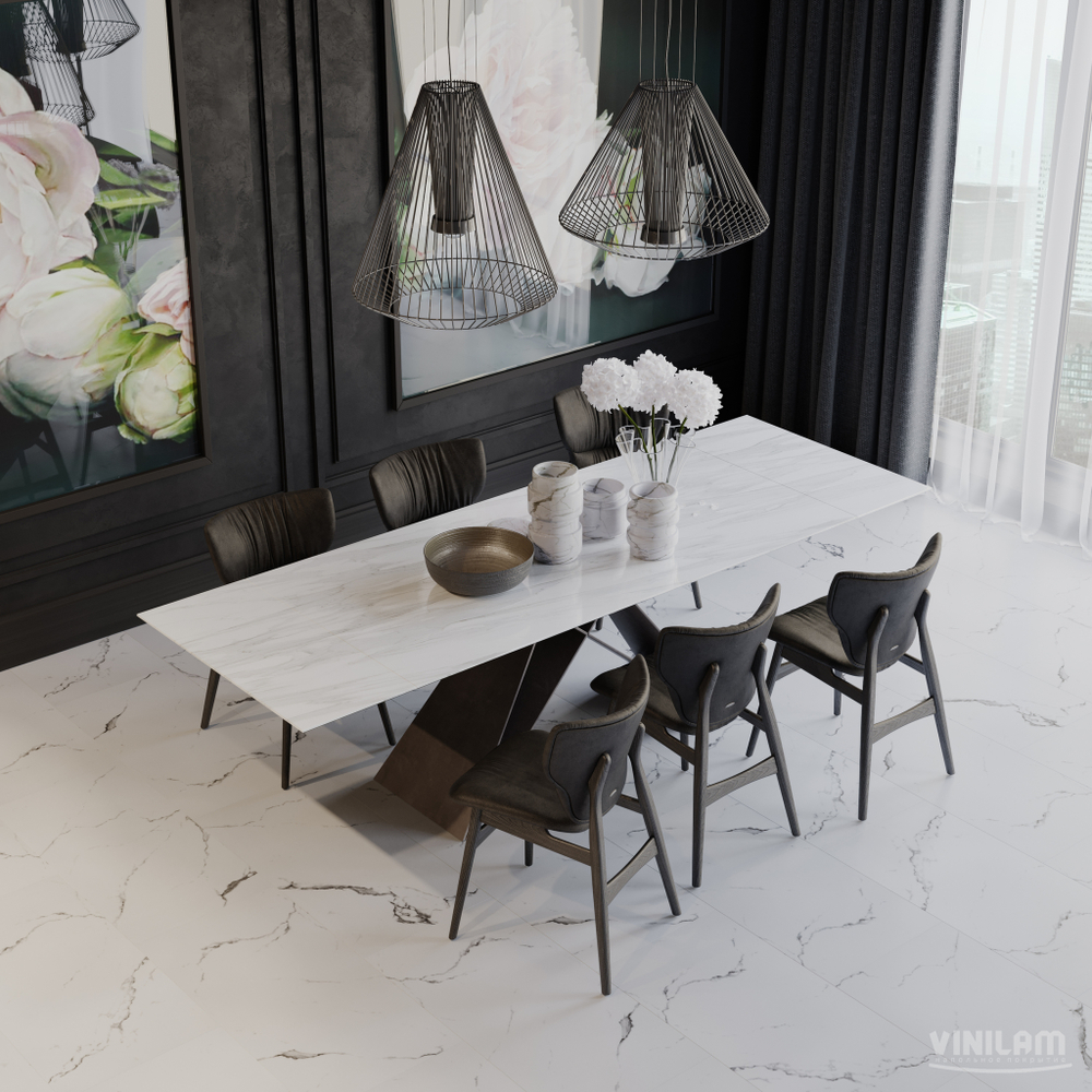 Виниловый ламинат Vinilam Ceramo 83444 Итальянский Мрамор