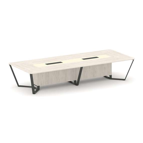 Steel Meet Стол переговорный прямоугольный KMK-PR.B.SP-14 Денвер Светлый/Ваниль Глянец/Металл Антрац