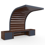 Навес Дуга с лавкой и цветочницами