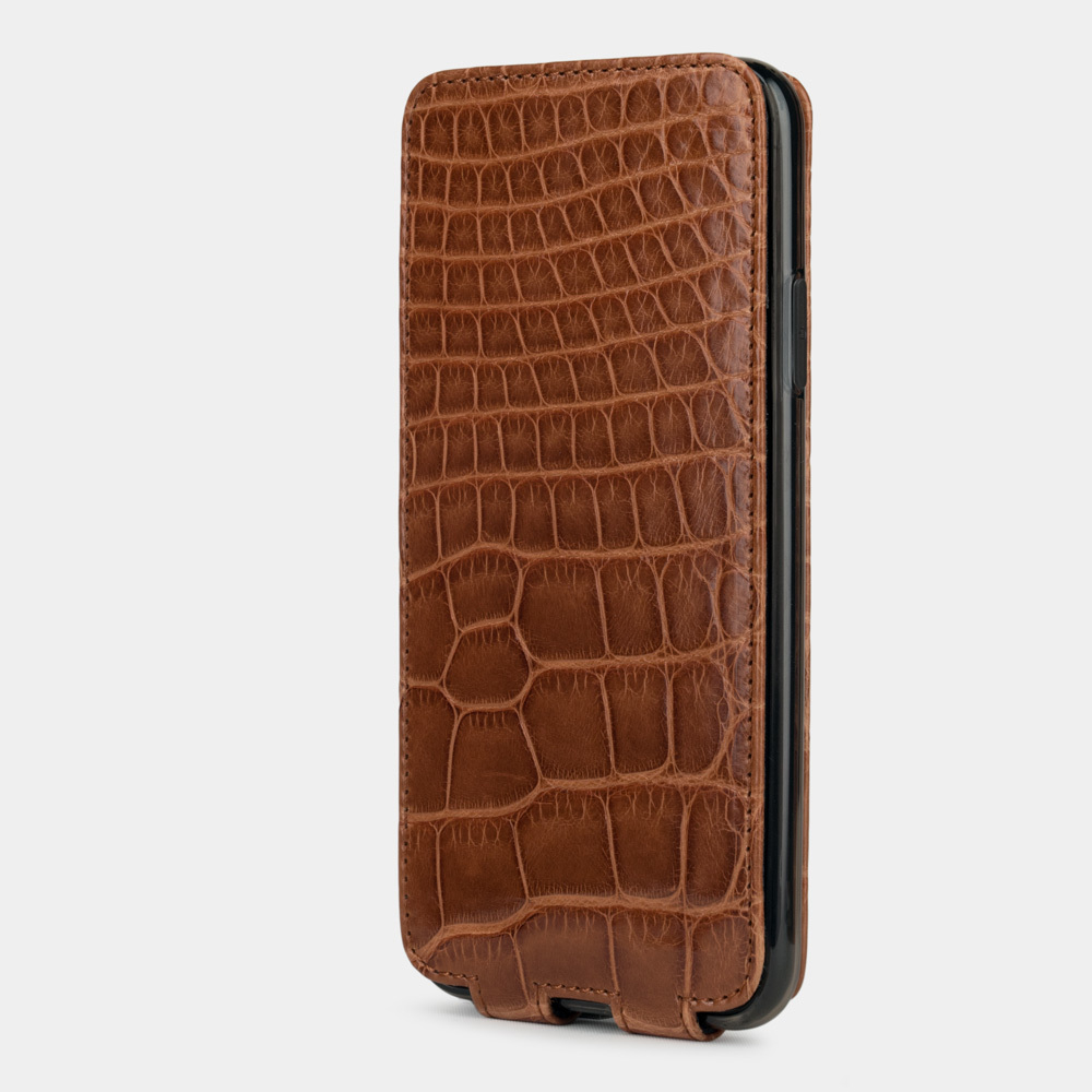 Special order: Чехол для iPhone 11 Pro Max из натуральной кожи крокодила, цвета карамель лак