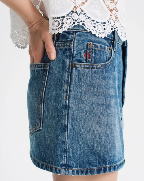 Джинсовая юбка-мини