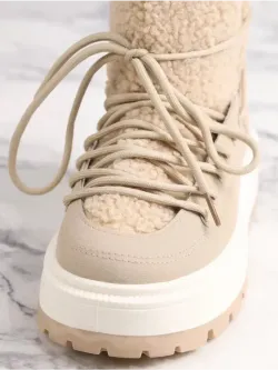 Зимние угги натуральный мех на платформе