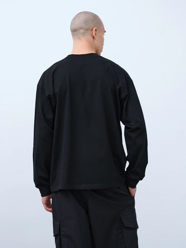 Лонгслив оверсайз (черный) 230 г