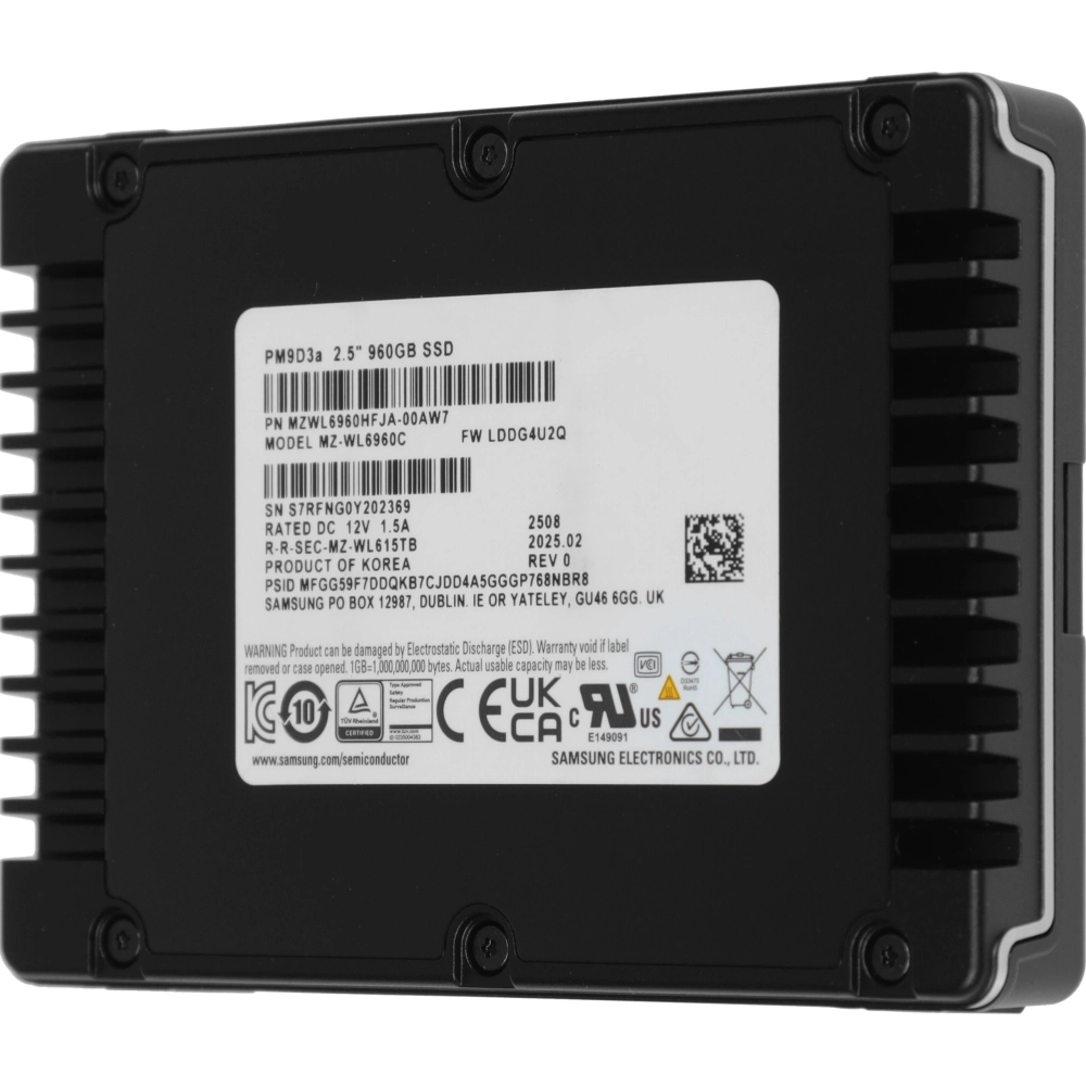 Накопитель SSD Samsung 960Gb PCIe 5.0 x4 PM9D3a MZWL6960HFJA-00AW7