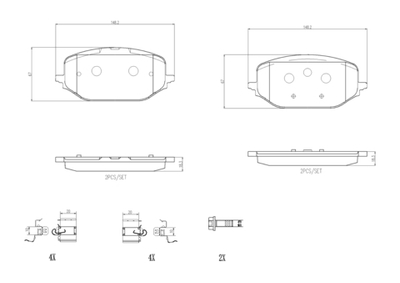 BREMBO - P61142-BRB - Brake Pad Set, disc brake