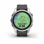Смарт-часы Garmin Fenix 7s Pro Solar серебристый с черным силиконовым ремешком, 010-02776-01