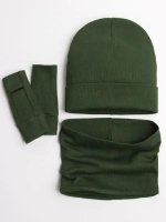 Шапка детская со снудом и митенками