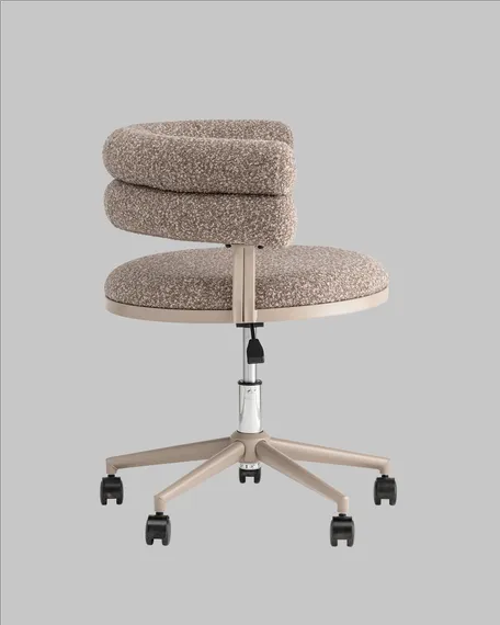 Стул офисный Castor, светло-коричневое букле, бежевые ножки