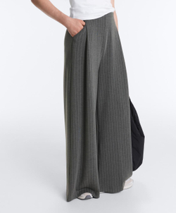 Oysho Широкие брюки из мягкого на ощупь модала в тонкую полоску, темно-серый