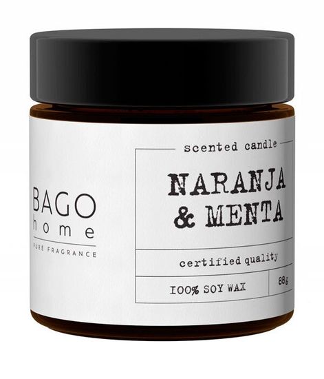 Мята и апельсин, ароматическая свеча, Bago home
